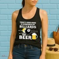 Today's Good Mood Sponsored By Billiards And Beer Gift For Father's Day Women's Tank Top thumb 2