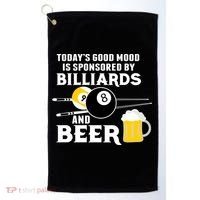 Today's Good Mood Sponsored By Billiards And Beer Gift For Father's Day Golf Towel thumb 0