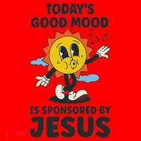 Today's Good Mood Is Sponsored By Jesus Funny Christian Santa Hat thumb 1