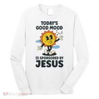 Today's Good Mood Is Sponsored By Jesus Funny Christian Long Sleeve Shirt thumb 0