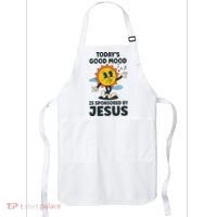 Today's Good Mood Is Sponsored By Jesus Funny Christian Apron thumb 0