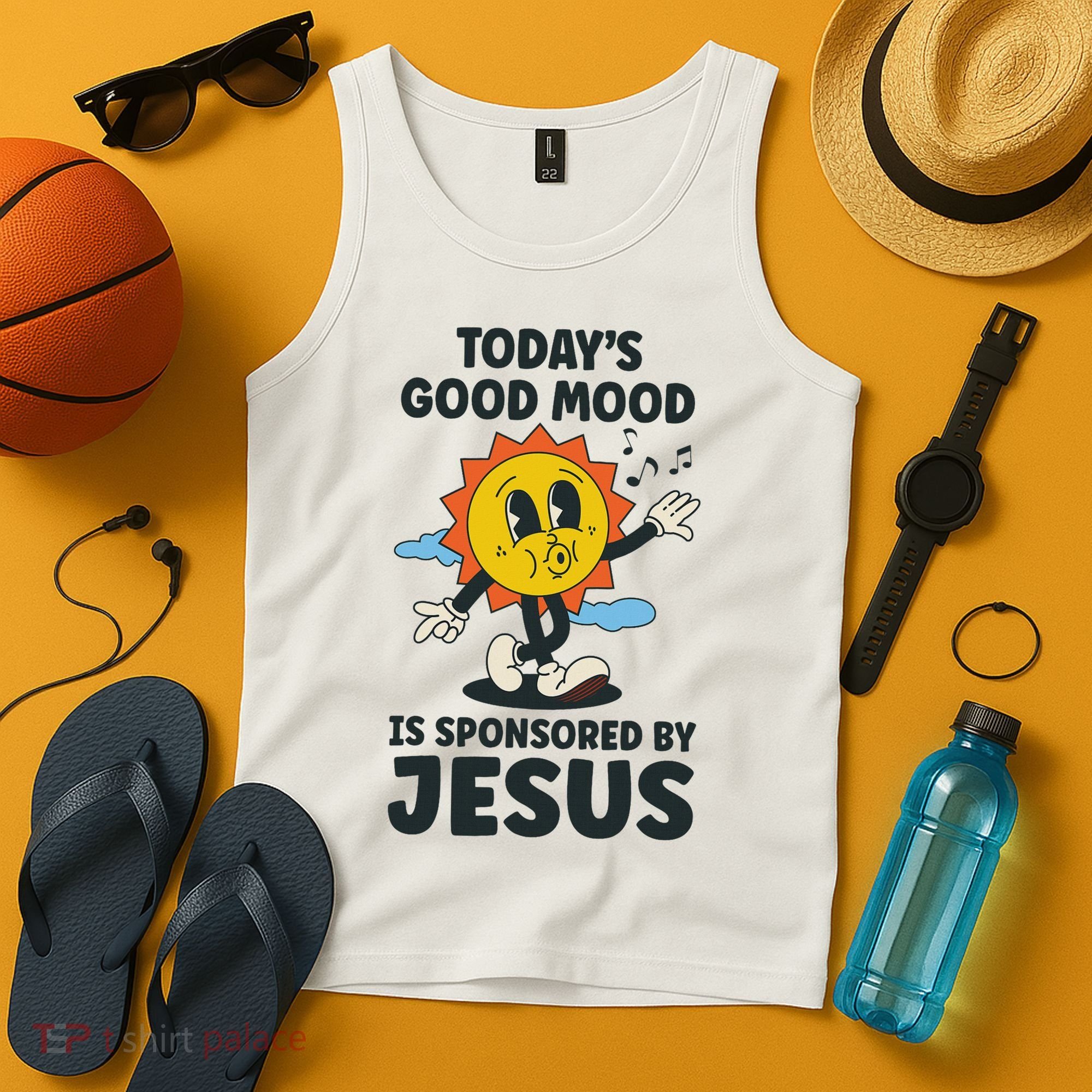 Today's Good Mood Is Sponsored By Jesus Funny Christian Tank Top
