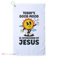 Today's Good Mood Is Sponsored By Jesus Funny Christian Golf Towel thumb 0