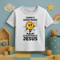 Today's Good Mood Is Sponsored By Jesus Funny Christian Toddler T-Shirt thumb 3