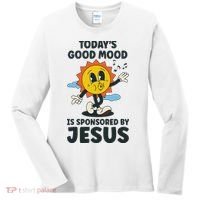 Today's Good Mood Is Sponsored By Jesus Funny Christian Women's Long Sleeve Shirt thumb 0