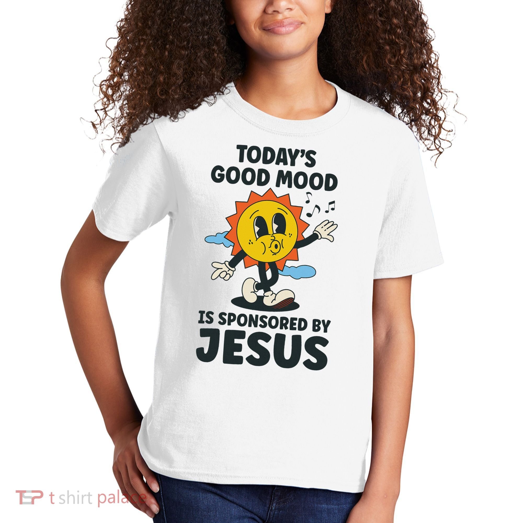 Today's Good Mood Is Sponsored By Jesus Funny Christian Kids T-Shirt