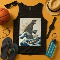 The Great Monster Off Kanagawa Team Wave Tank Top thumb 4