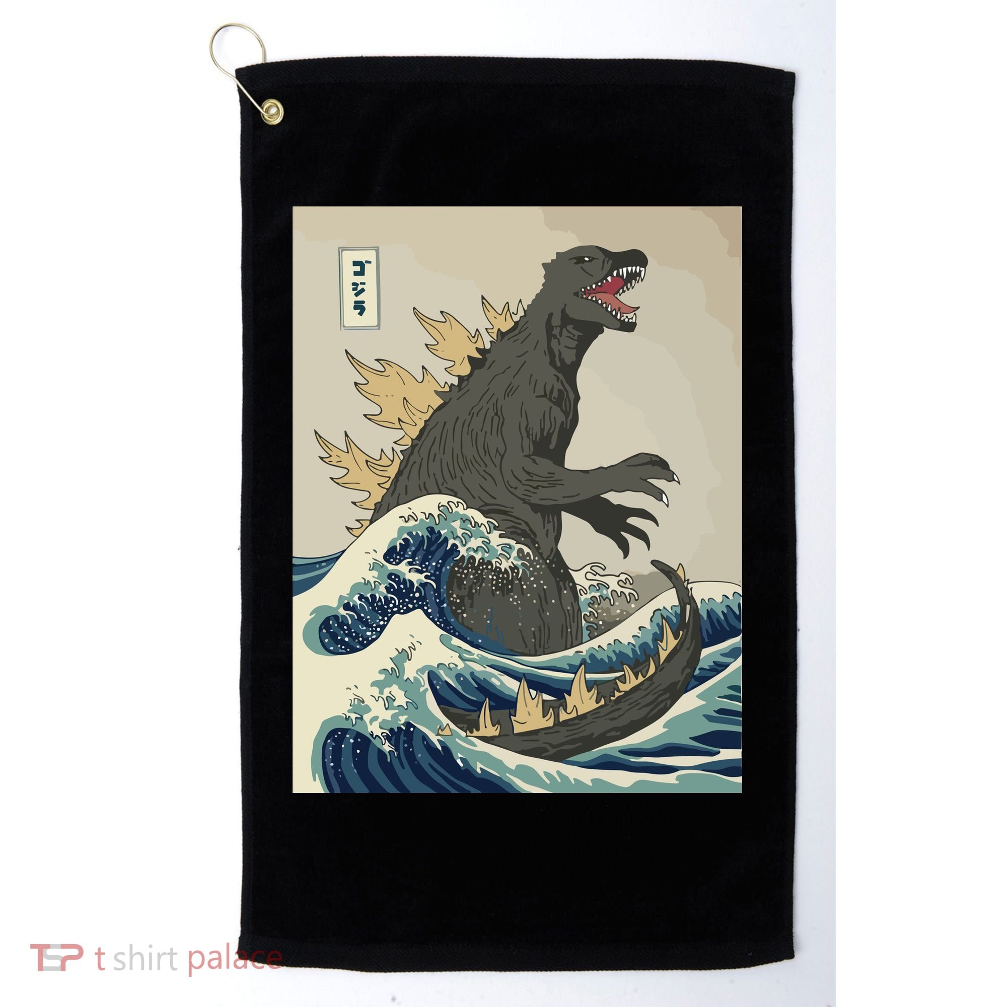 The Great Monster Off Kanagawa Team Wave Golf Towel