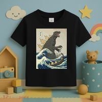 The Great Monster Off Kanagawa Team Wave Toddler T-Shirt thumb 3