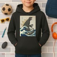 The Great Monster Off Kanagawa Team Wave Kids Hoodie thumb 2