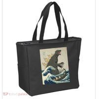 The Great Monster Off Kanagawa Team Wave Tote Bag thumb 2