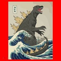 The Great Monster Off Kanagawa Team Wave Santa Hat thumb 1