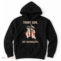 Trust God Not Government Christian Faith Cross Us Flag Hoodie thumb 0