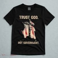 Trust God Not Government Christian Faith Cross Us Flag T-Shirt thumb 5