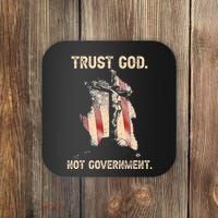 Trust God Not Government Christian Faith Cross Us Flag Coaster thumb 0