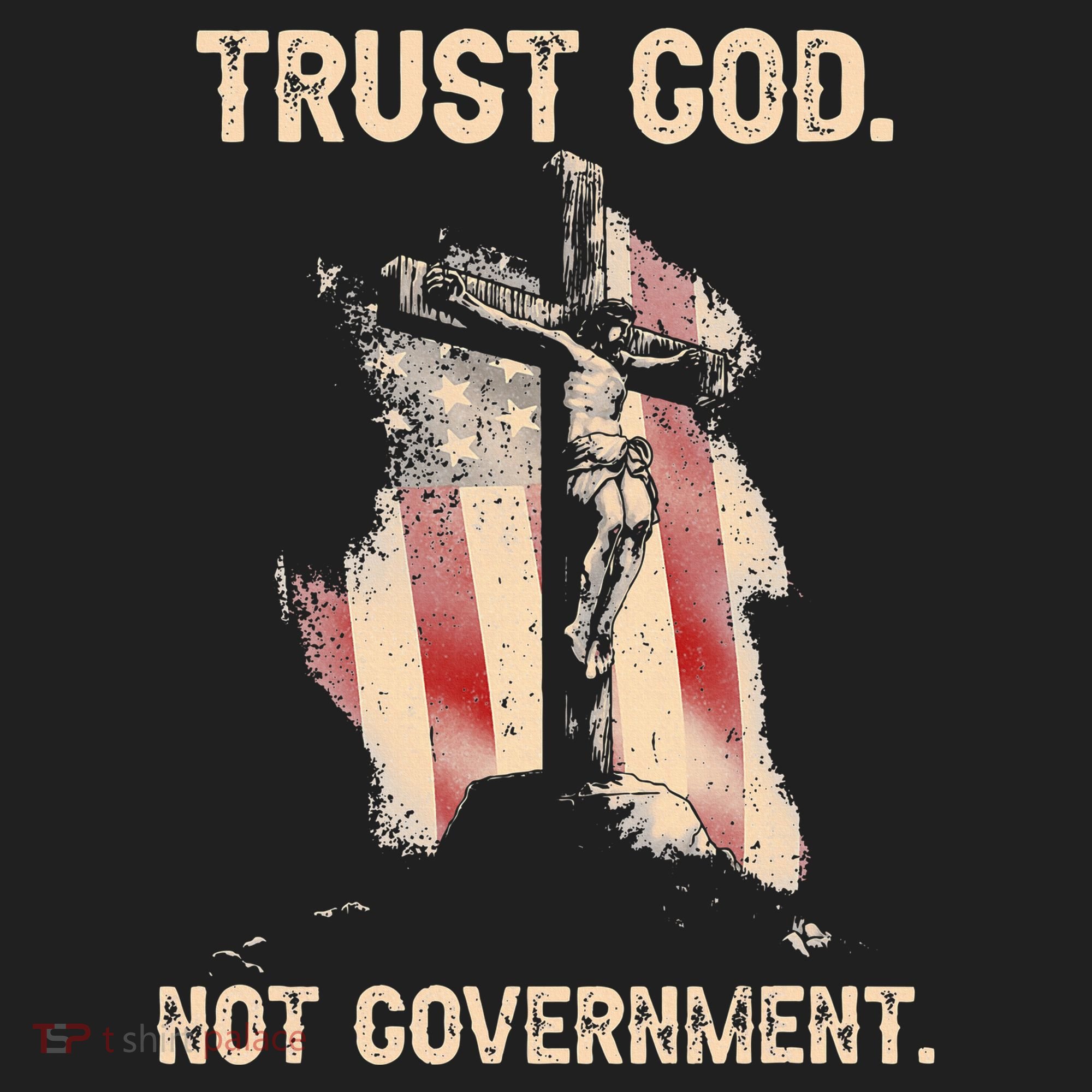 Trust God Not Government Christian Faith Cross Us Flag Tumbler