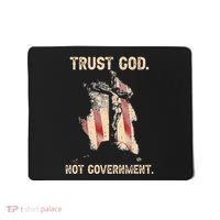 Trust God Not Government Christian Faith Cross Us Flag Mousepad thumb 0