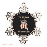 Trust God Not Government Christian Faith Cross Us Flag Ornament thumb 0