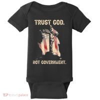 Trust God Not Government Christian Faith Cross Us Flag Baby Bodysuit thumb 0