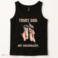 Trust God Not Government Christian Faith Cross Us Flag Tank Top thumb 2