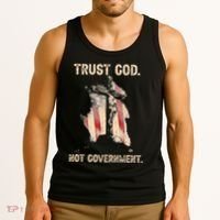 Trust God Not Government Christian Faith Cross Us Flag Tank Top thumb 3