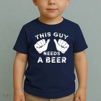 This Guy Needs A Beer Funny Drinking Gift Toddler T-Shirt thumb 2