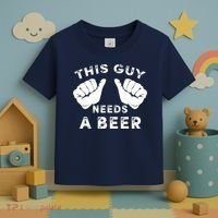 This Guy Needs A Beer Funny Drinking Gift Toddler T-Shirt thumb 3