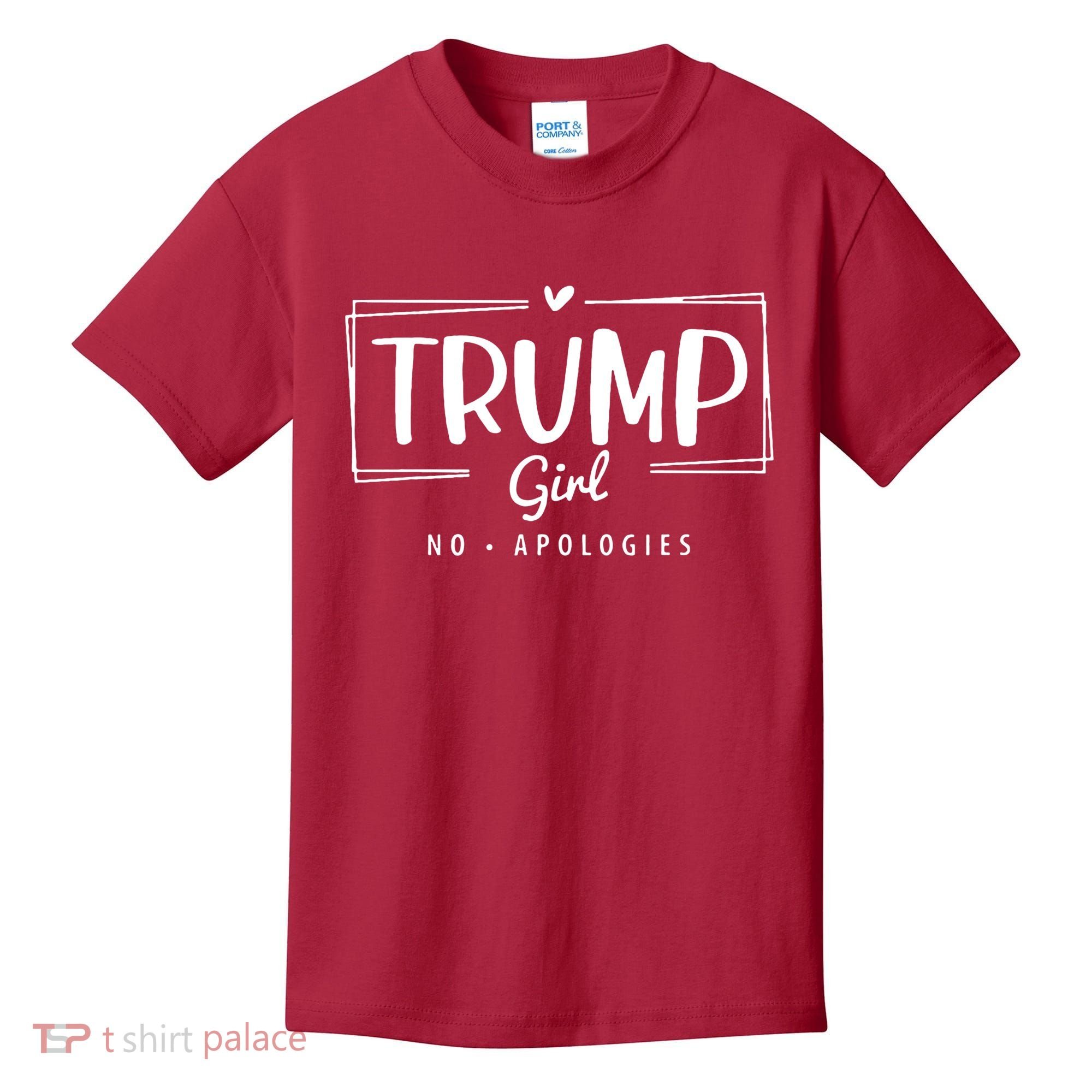 Trump Girl No Apologies Election 2024 Kids T-Shirt