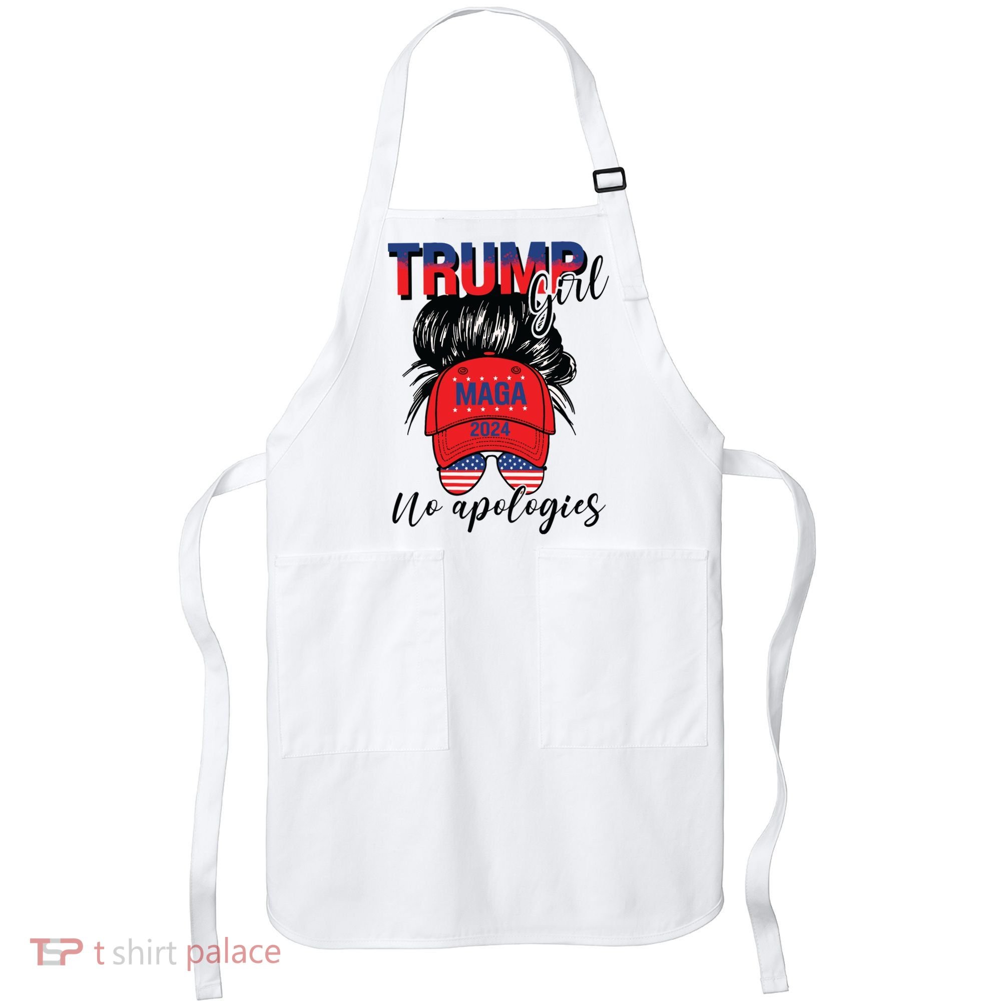 Trump Girl No Apologies Patriotic American Apron