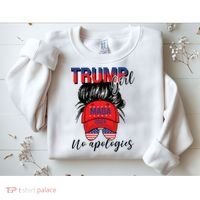 Trump Girl No Apologies Patriotic American Sweatshirt thumb 2