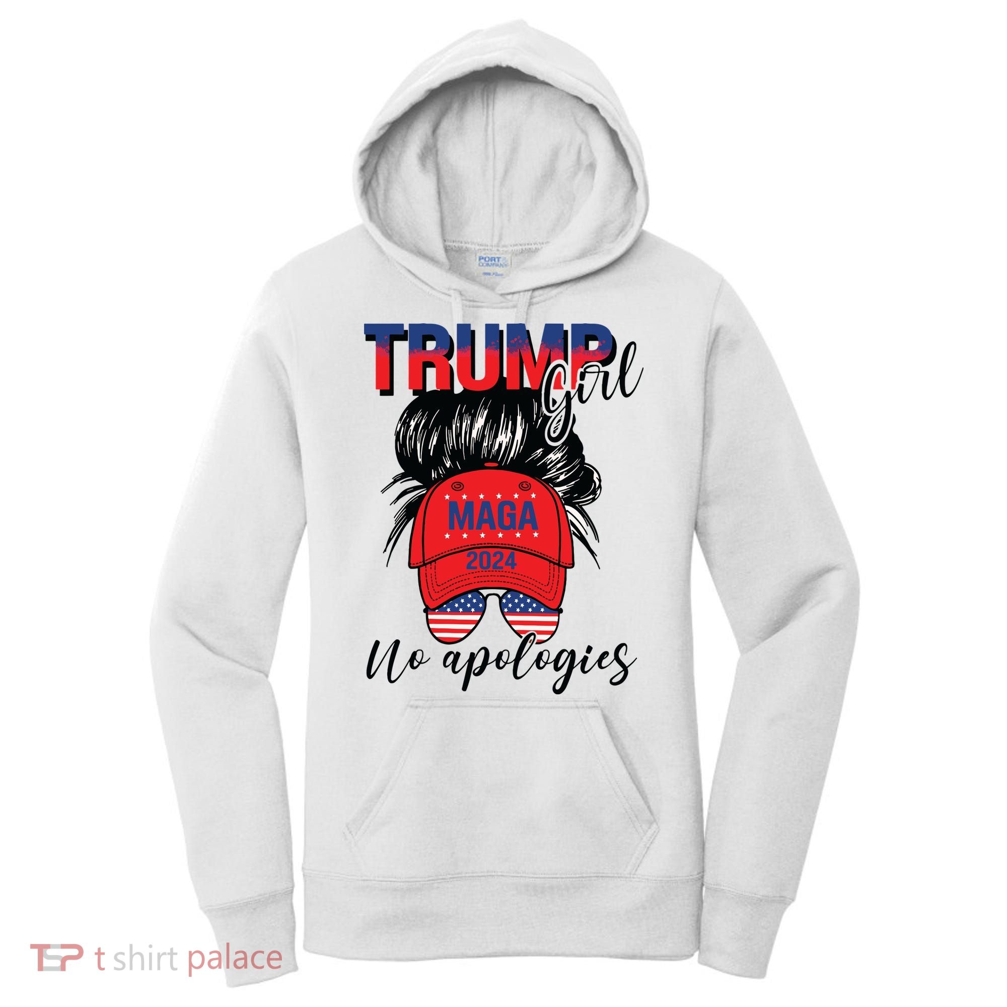 Trump Girl No Apologies Patriotic American Women's Hoodie