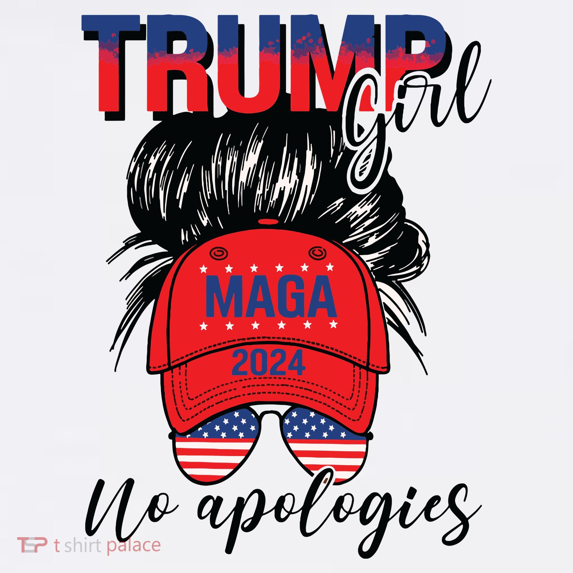 Trump Girl No Apologies Patriotic American Women's Hoodie