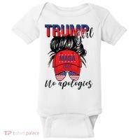 Trump Girl No Apologies Patriotic American Baby Bodysuit thumb 0