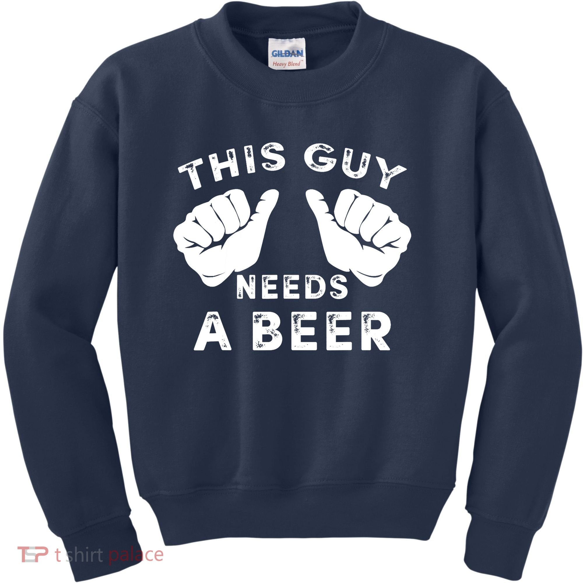 This Guy Needs A Beer - Funnys Drinking Gift Tee Kids Sweatshirt