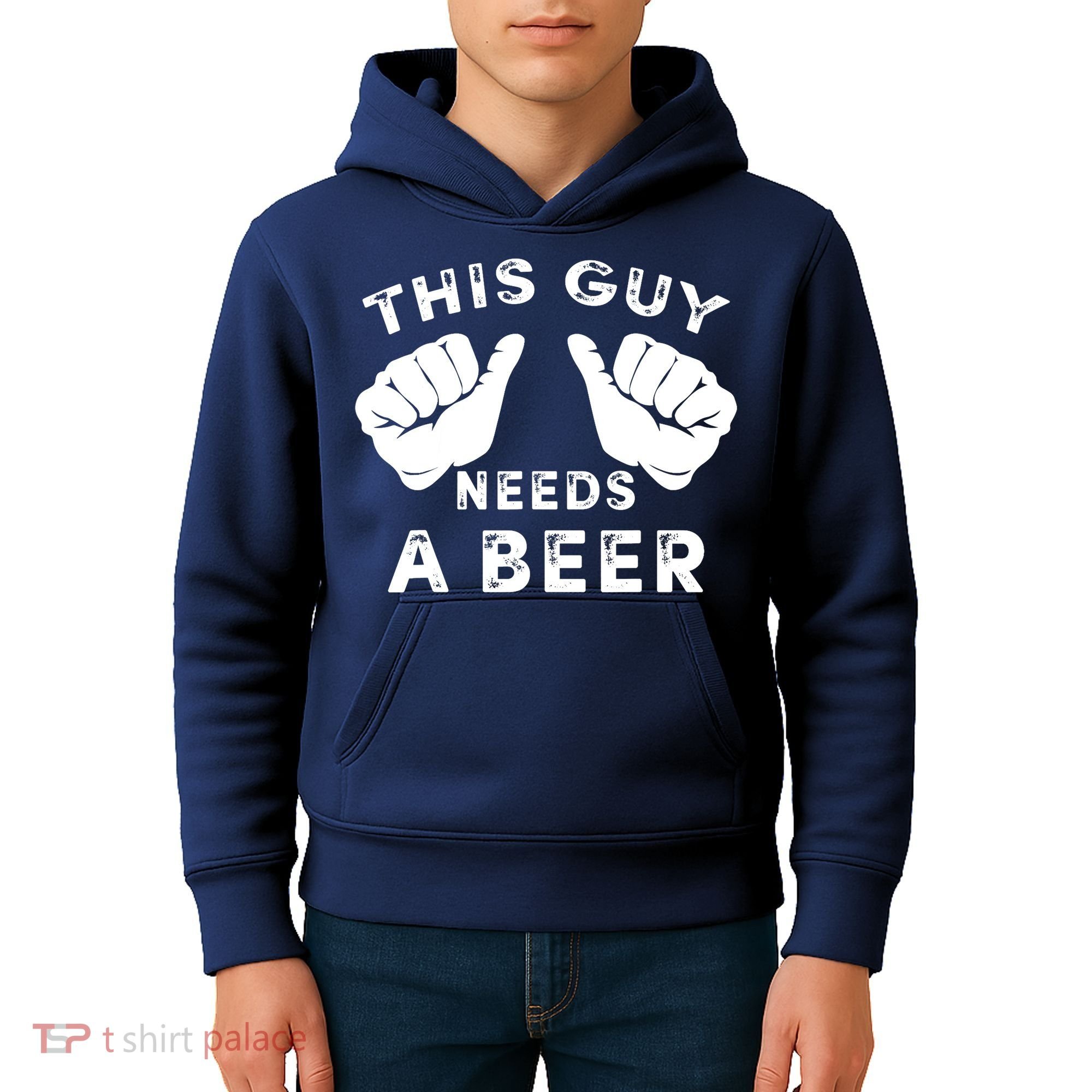 This Guy Needs A Beer - Funnys Drinking Gift Tee Kids Hoodie