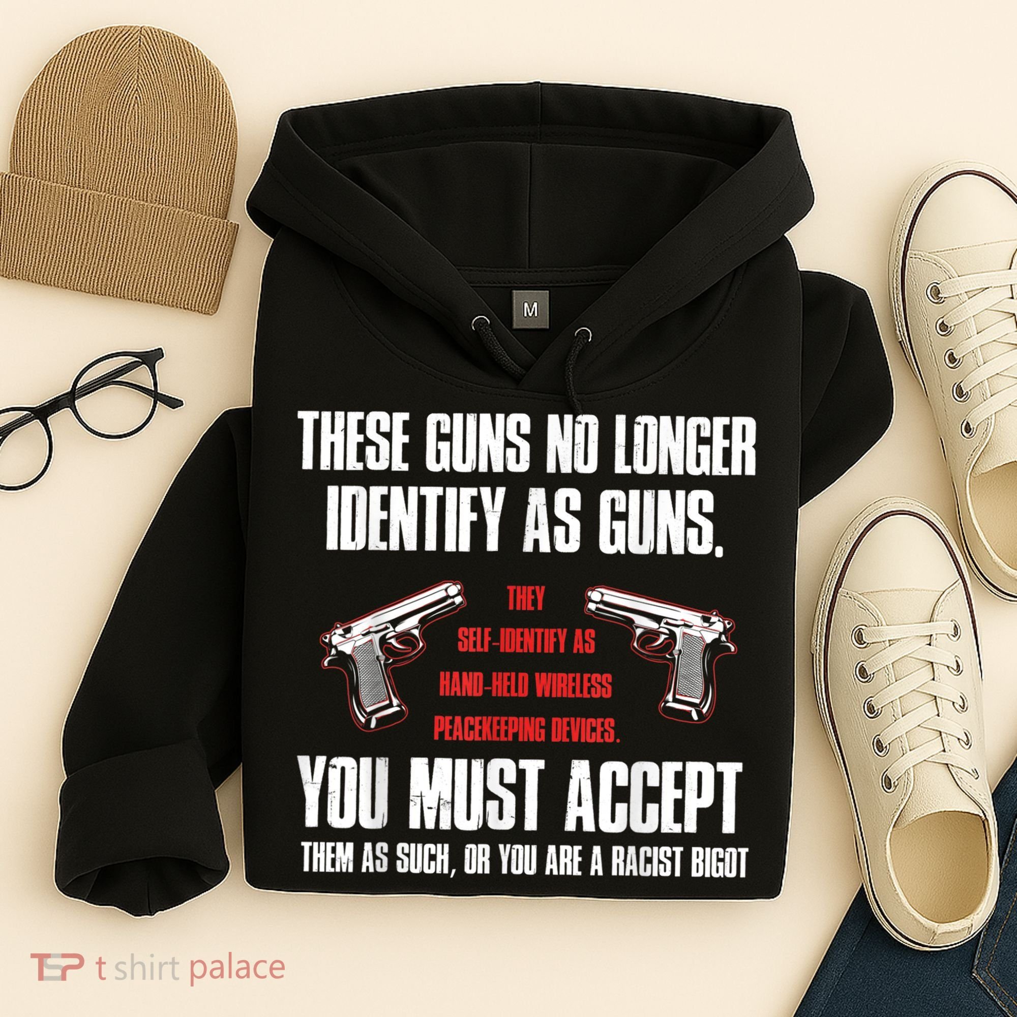 These Guns No Longer Identify As Guns Funny Gun Hoodie
