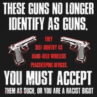 These Guns No Longer Identify As Guns Funny Gun Ornament thumb 1