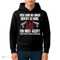These Guns No Longer Identify As Guns Funny Gun Kids Hoodie thumb 4