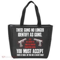 These Guns No Longer Identify As Guns Funny Gun Tote Bag thumb 0