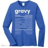 Turkey Gravy Nutrition Facts Thanksgiving Nutrition Facts Gift Women's Long Sleeve Shirt thumb 0