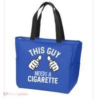 This Guy Needs A Cigarette Funny Smoking Cigarettes Cute Gift Tote Bag thumb 3