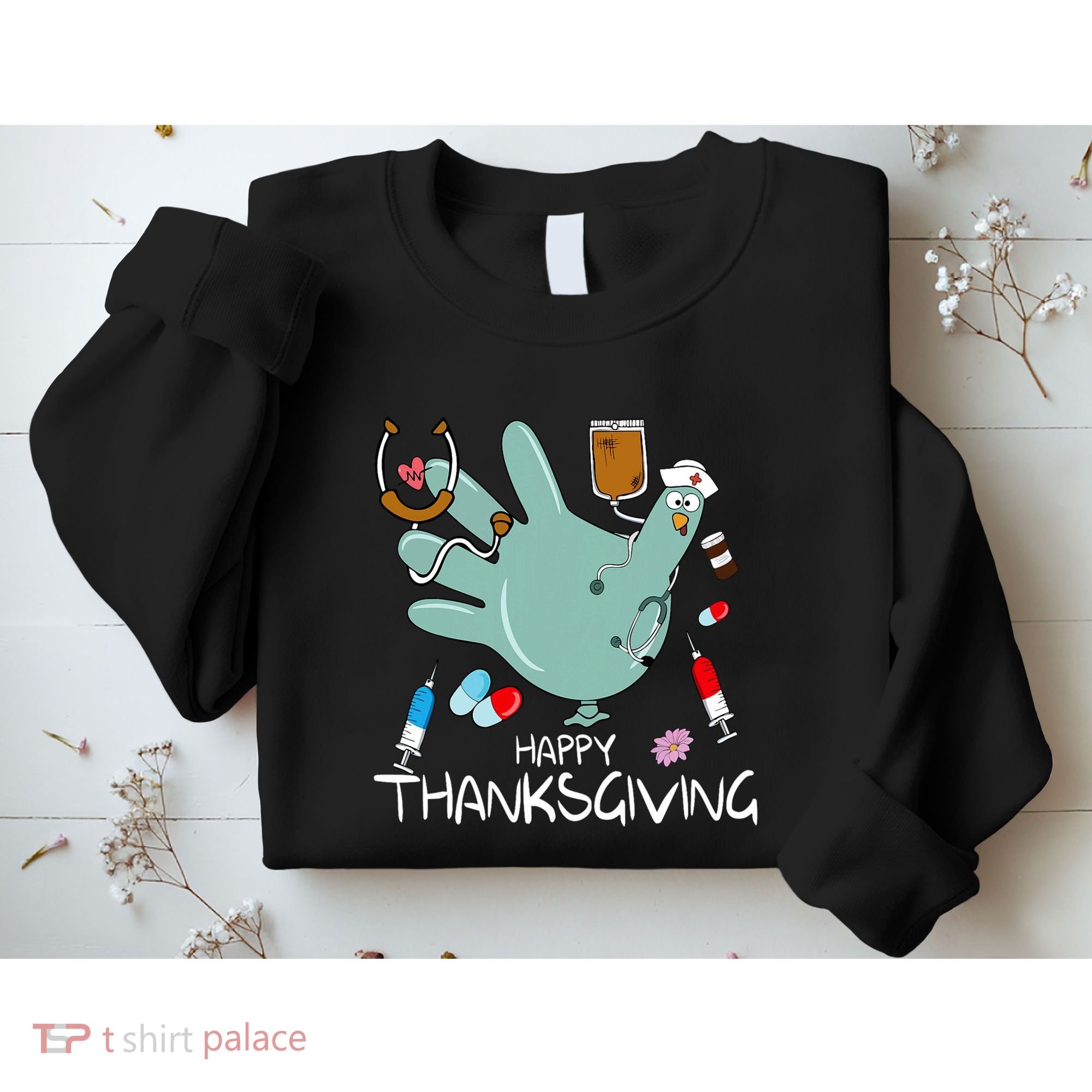 Turkey Glove Nurse Happy Thanksgiving Gobble Gobble Nurse Sweatshirt
