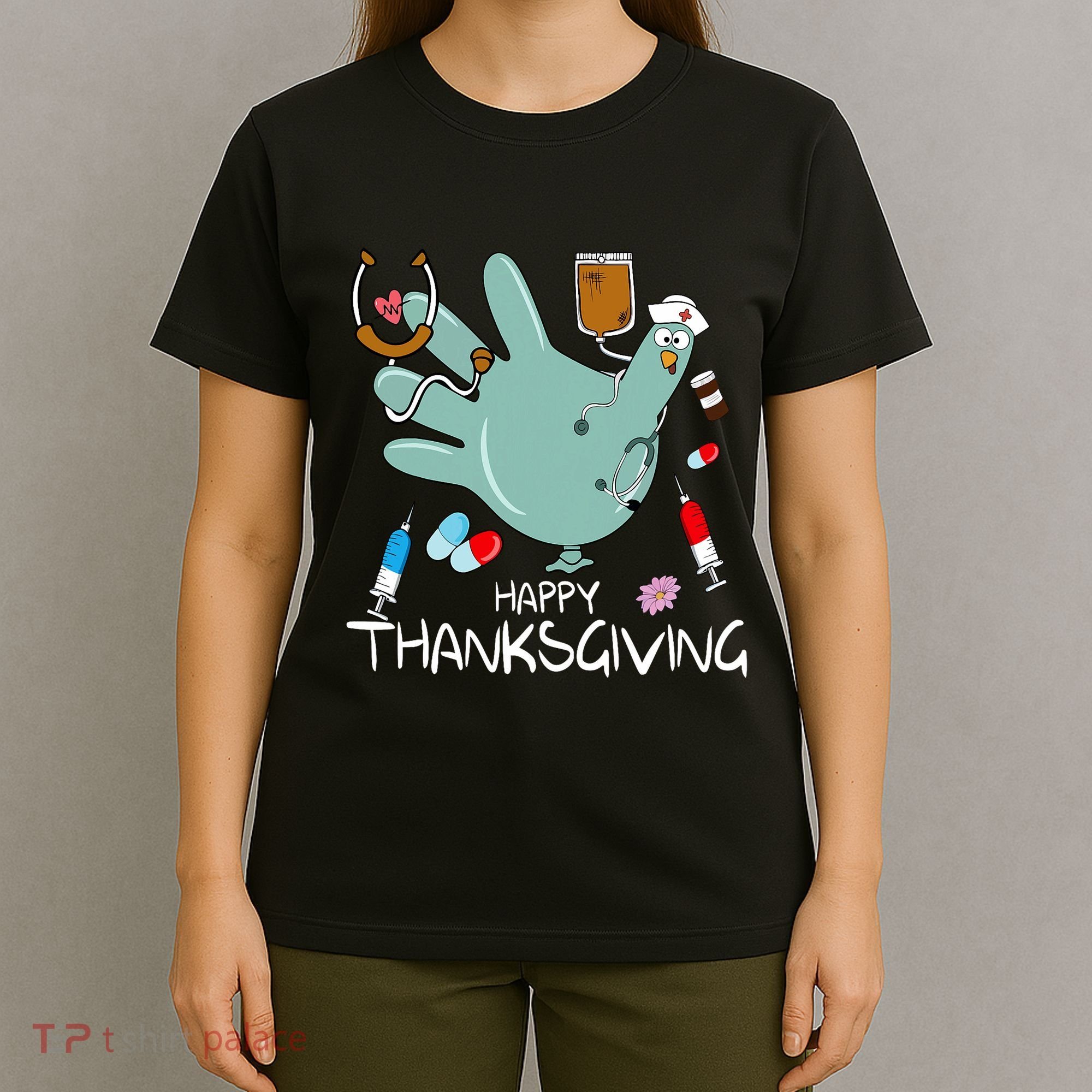 Turkey Glove Nurse Happy Thanksgiving Gobble Gobble Nurse T-Shirt