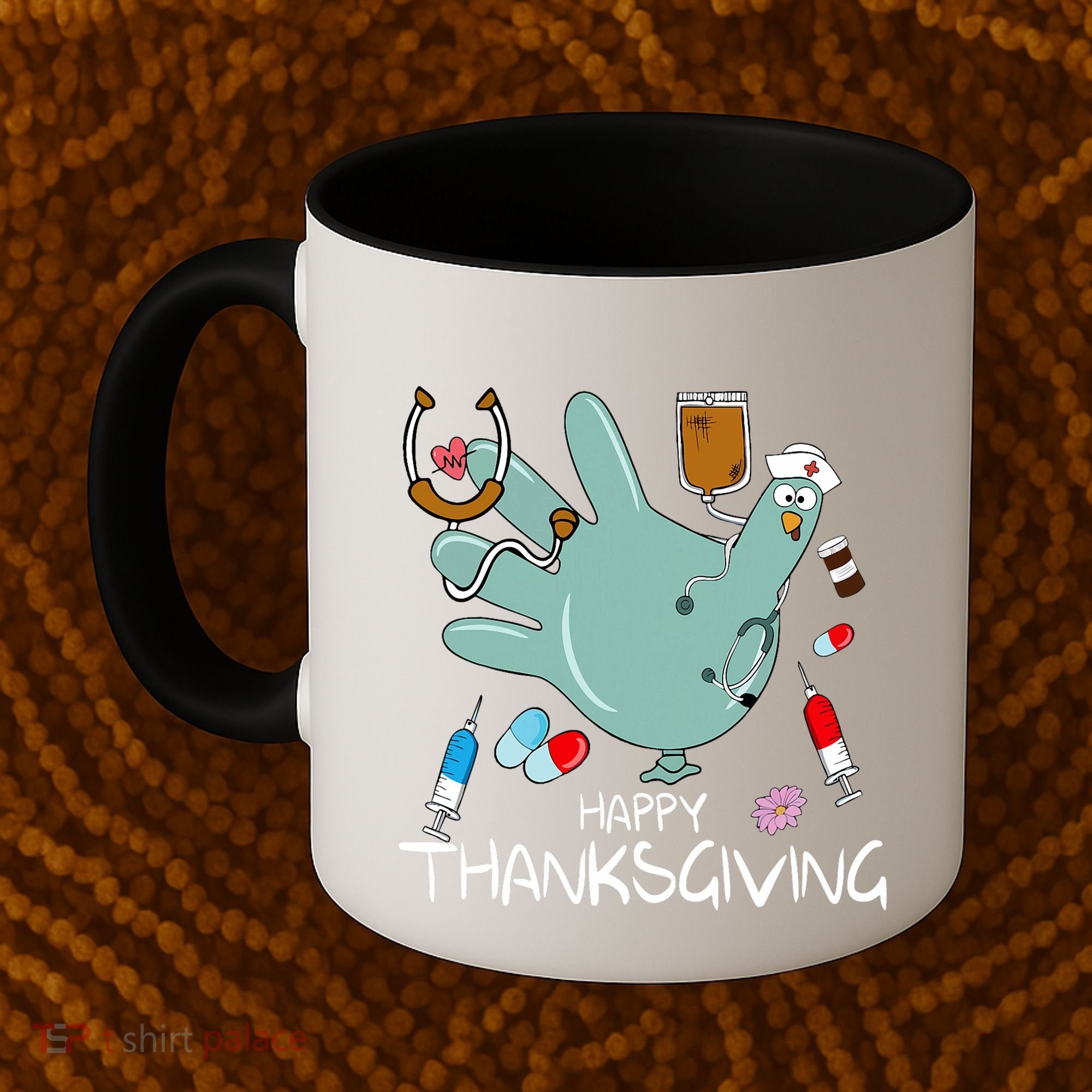 Turkey Glove Nurse Happy Thanksgiving Gobble Gobble Nurse Coffee Mug