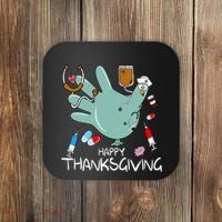 Turkey Glove Nurse Happy Thanksgiving Gobble Gobble Nurse Coaster thumb 0