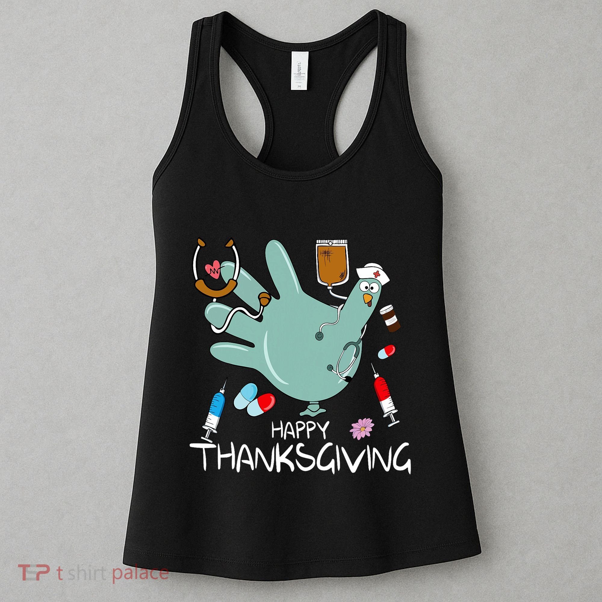 Turkey Glove Nurse Happy Thanksgiving Gobble Gobble Nurse Women's Tank Top