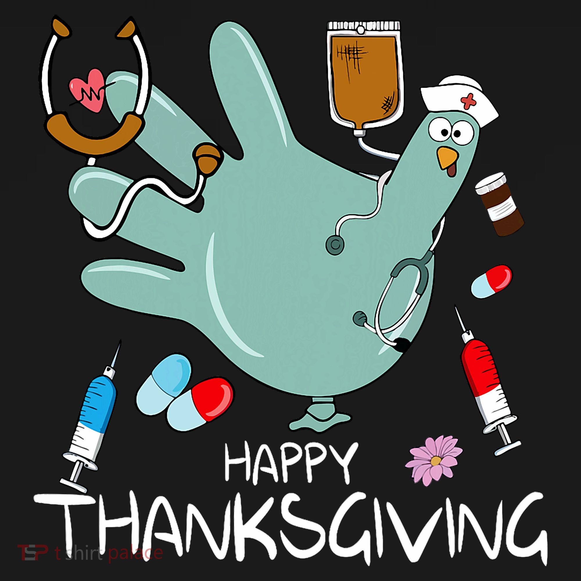 Turkey Glove Nurse Happy Thanksgiving Gobble Gobble Nurse Baby Bodysuit