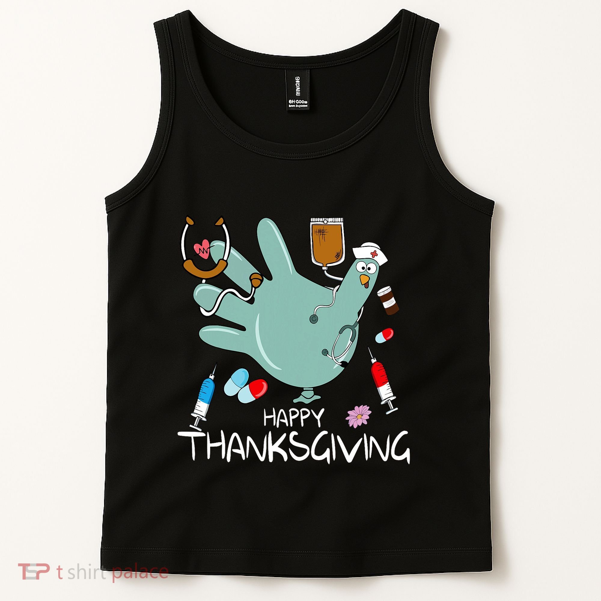 Turkey Glove Nurse Happy Thanksgiving Gobble Gobble Nurse Tank Top