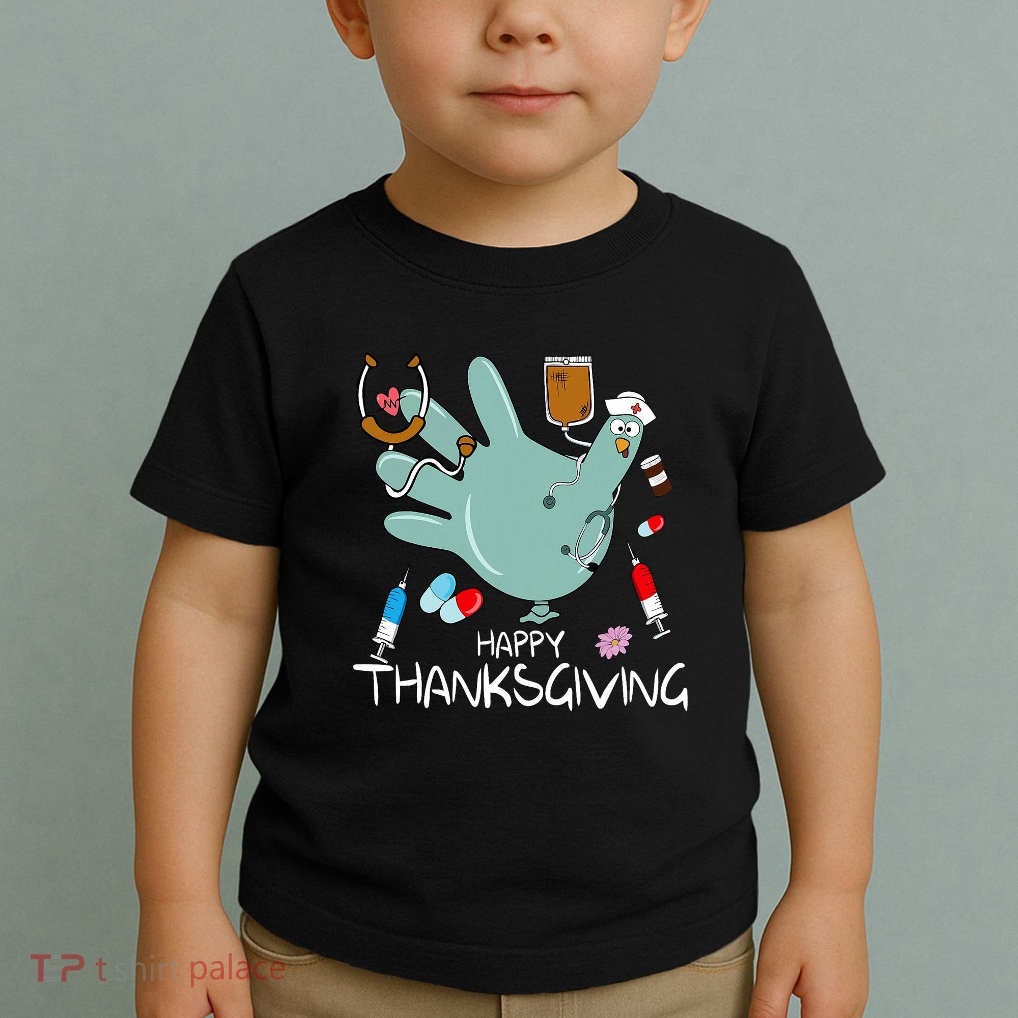 Turkey Glove Nurse Happy Thanksgiving Gobble Gobble Nurse Toddler T-Shirt