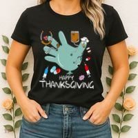 Turkey Glove Nurse Happy Thanksgiving Gobble Gobble Nurse Women's T-Shirt thumb 2